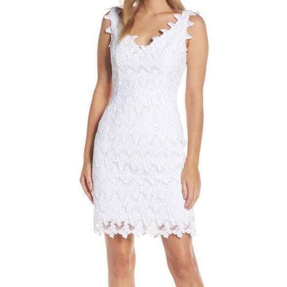 Lilly Pulitzer Reeve Cotton Crochet Resort White Mini Dress Size 6 - Picture 1 of 14